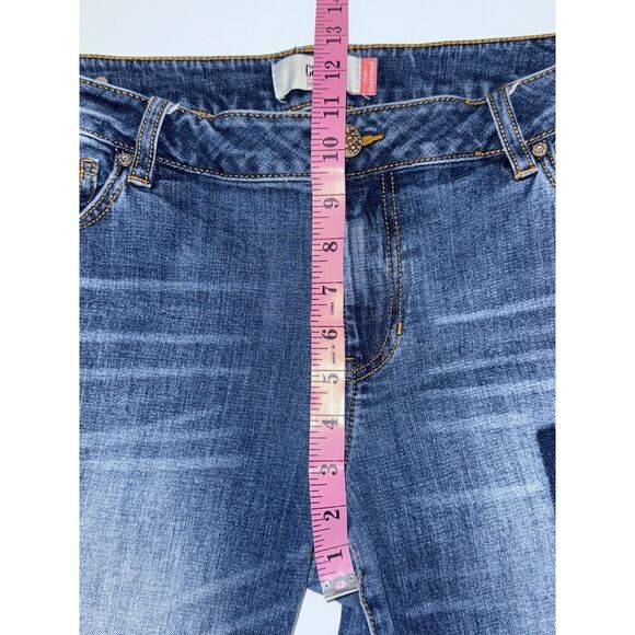 CAbi Jeans Slim Boyfriend Jeans Sz 14 Blue Denim Patchwork Stretch Boho 5308 - Picture 10 of 14